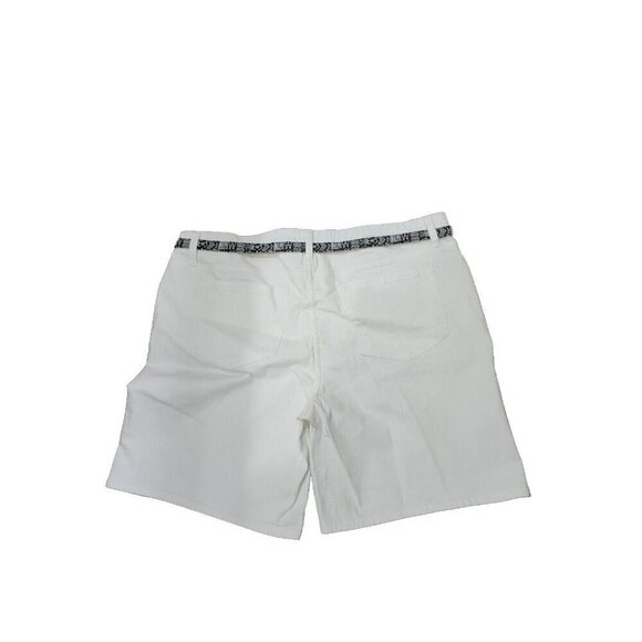 Lee Jean Shorts Mid-rise White 8" Inseam Boho Belt NWT Women's 18 - Picture 2 of 7